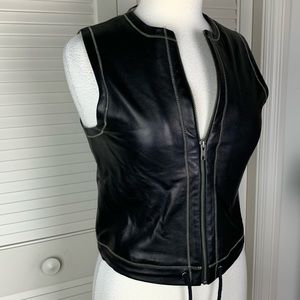 R and R Surplus Black Leather Vest